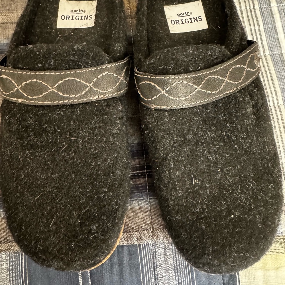 Earth Origins Charcoal Wool Slip-Ons
